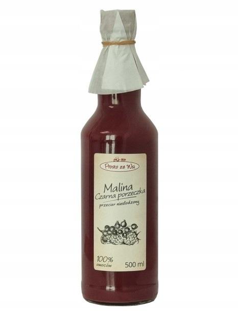 mus malina czarna porzeczka przecier niesłodzony prosto ze wsi 500ml