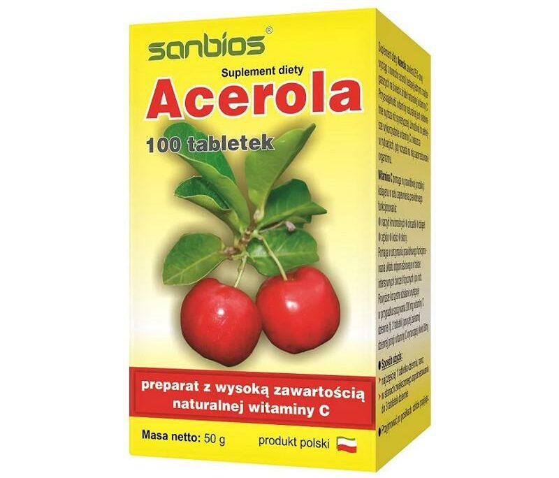 acerola naturalna witamina c sanbios 100 tabletek