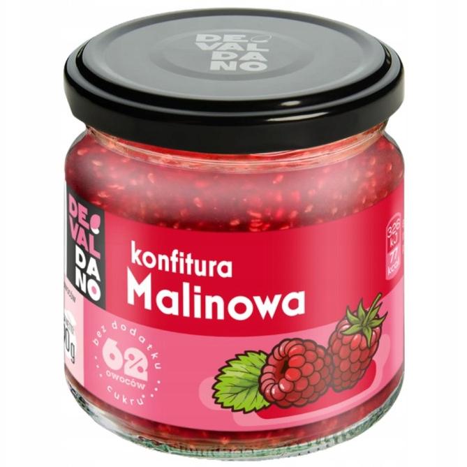 devaldano konfitura malinowa bez cukru 190 g